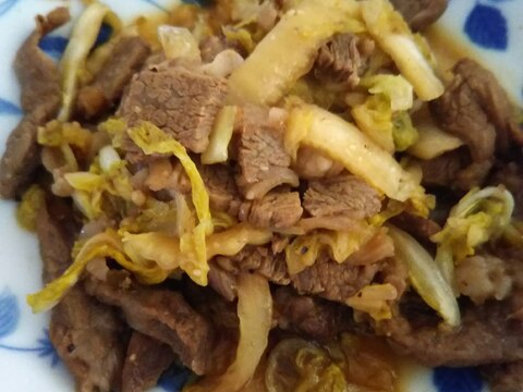 牛肉と白菜のオイスター炒め